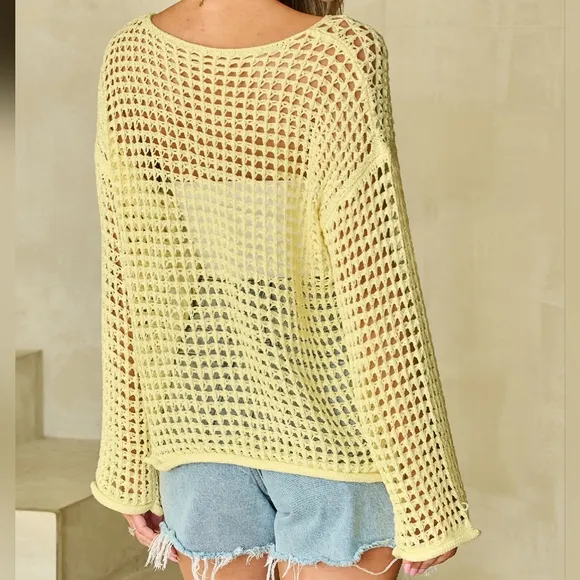 Lemonade Dream Openwork Sweater