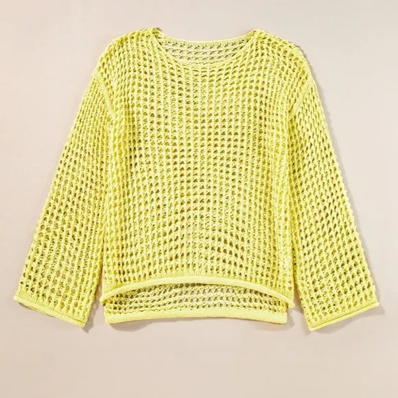 Lemonade Dream Openwork Sweater