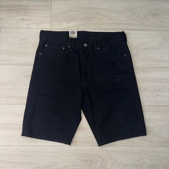 Levi's 501 Shorts Men's 32 Original Fit Black Denim Stretch Shorts Preppy Spring