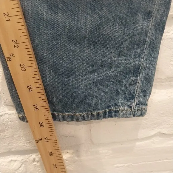 Levis Denim Jean Overall Pants Womens Medium 6 Blue Pockets Medium Rinse L 26.