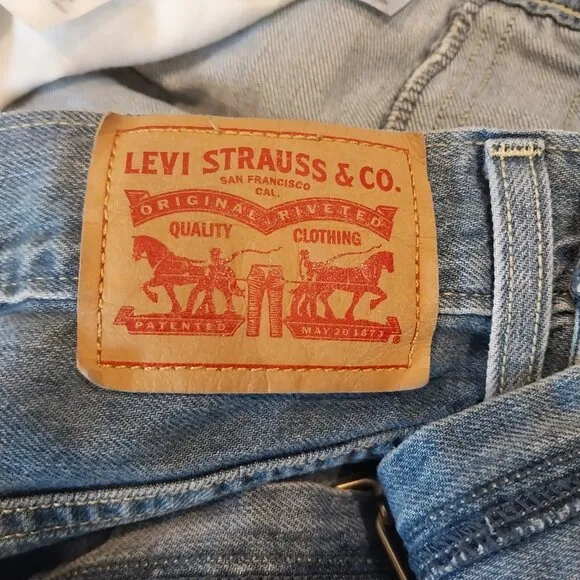 Levis Denim Jean Overall Pants Womens Medium 6 Blue Pockets Medium Rinse L 26.