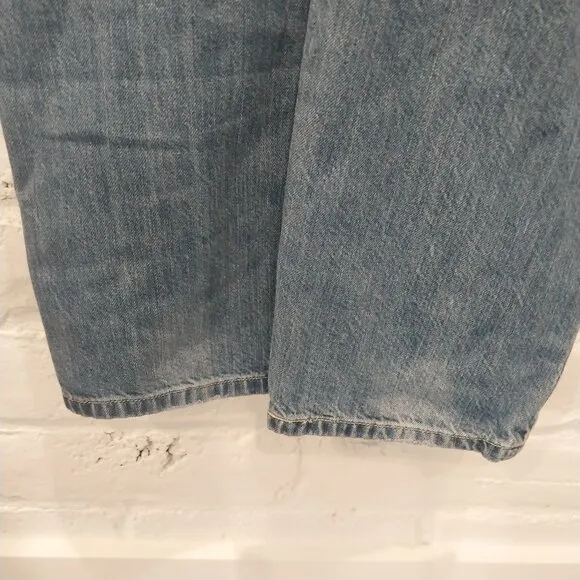 Levis Denim Jean Overall Pants Womens Medium 6 Blue Pockets Medium Rinse L 26.