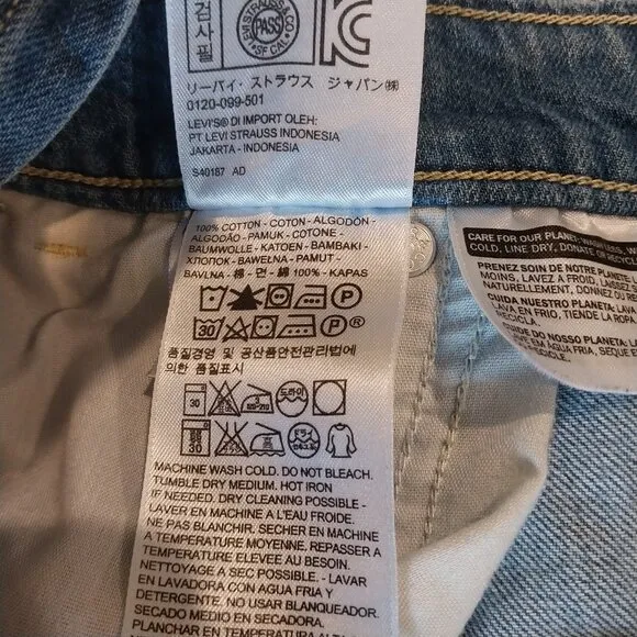 Levis Denim Jean Overall Pants Womens Medium 6 Blue Pockets Medium Rinse L 26.
