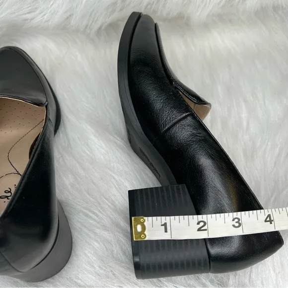 LifeStride Devyn Slip-ons Block Heel Pumps Black Faux Leather Size 7M