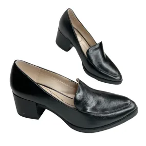 LifeStride Devyn Slip-ons Block Heel Pumps Black Faux Leather Size 7M