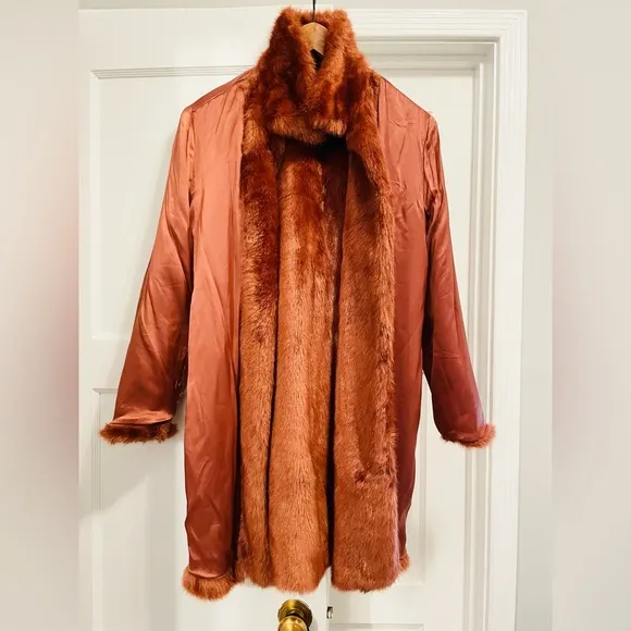 Like New Frame faux fur coat in color Spice, sz M. Revolve orig price $490 