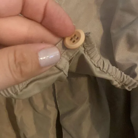 Like New Nordstrom Womens Lightweight Hooded Tan Beige Knee-Length Trench Coat