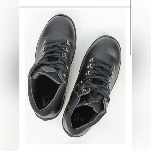 Like New! Wills Vegan Leather Black Walking Boots Size 38 / W 7 / M 5.5 Macboot