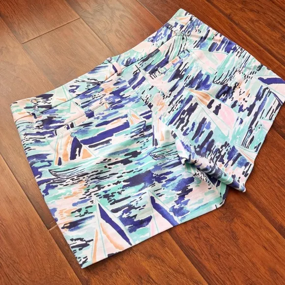 Lilly Pulitzer Callahan Sail Boat Shorts Size 16 Colorful Preppy Summer Bright