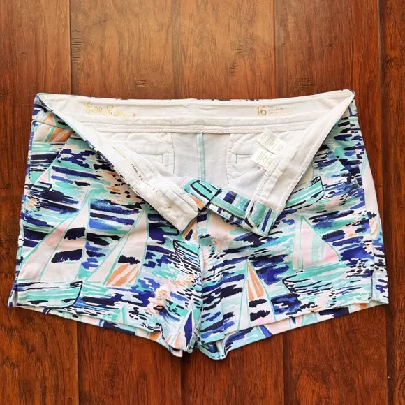 Lilly Pulitzer Callahan Sail Boat Shorts Size 16 Colorful Preppy Summer Bright