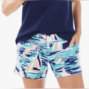 Lilly Pulitzer Callahan Sail Boat Shorts Size 16 Colorful Preppy Summer Bright