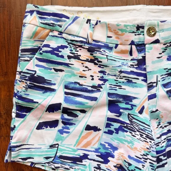 Lilly Pulitzer Callahan Sail Boat Shorts Size 16 Colorful Preppy Summer Bright