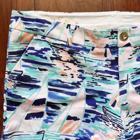 Lilly Pulitzer Callahan Sail Boat Shorts Size 16 Colorful Preppy Summer Bright