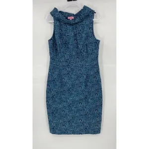 Lilly Pulitzer Sheath Dress Women's 14 Multi Printed Cotton Stretch Boat Neck
