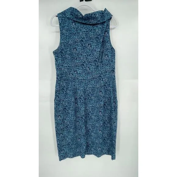 Lilly Pulitzer Sheath Dress Women's 14 Multi Printed Cotton Stretch Boat Neck