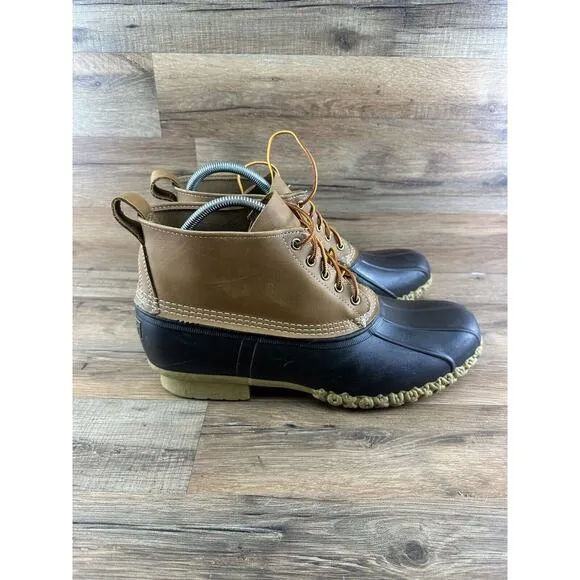 LL Bean Men’s Size 14M HM Bean Duck Boots Brown Leather 6” USA Made Rain…