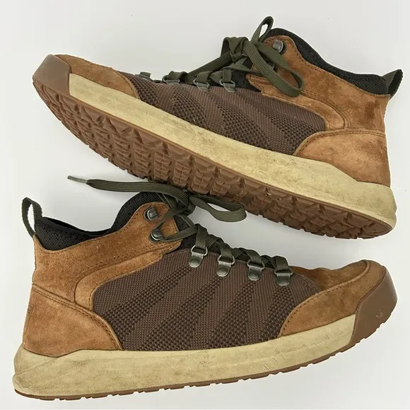 LL Bean Mens Vista Mid Hikers Lace-up Boots in Saddle Brown size 9.5 Suede Mesh