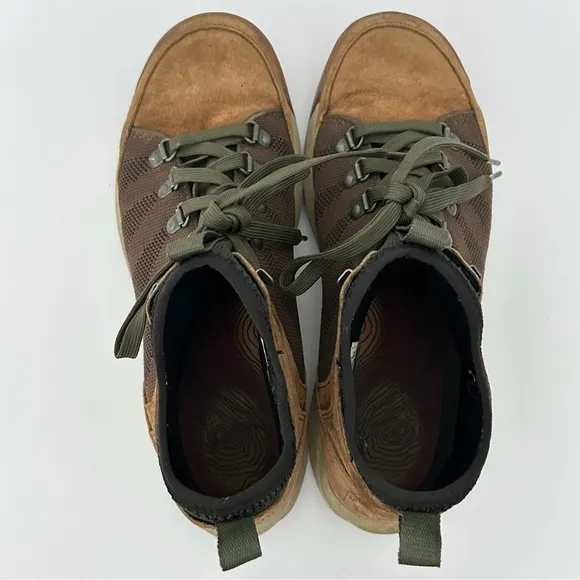 LL Bean Mens Vista Mid Hikers Lace-up Boots in Saddle Brown size 9.5 Suede Mesh