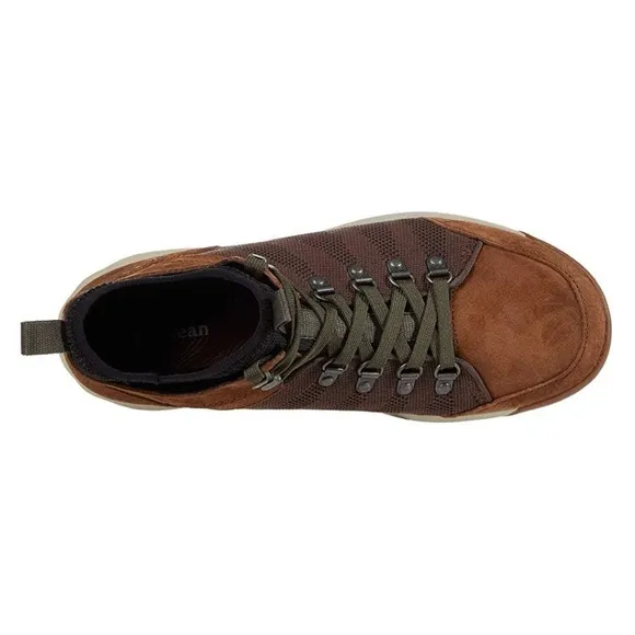 LL Bean Mens Vista Mid Hikers Lace-up Boots in Saddle Brown size 9.5 Suede Mesh