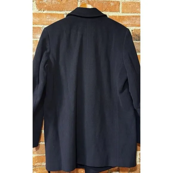 LL Bean Women’s Wool Cashmere Double‎ Breasted Thinsulate Lined Pea Coat Blue 10