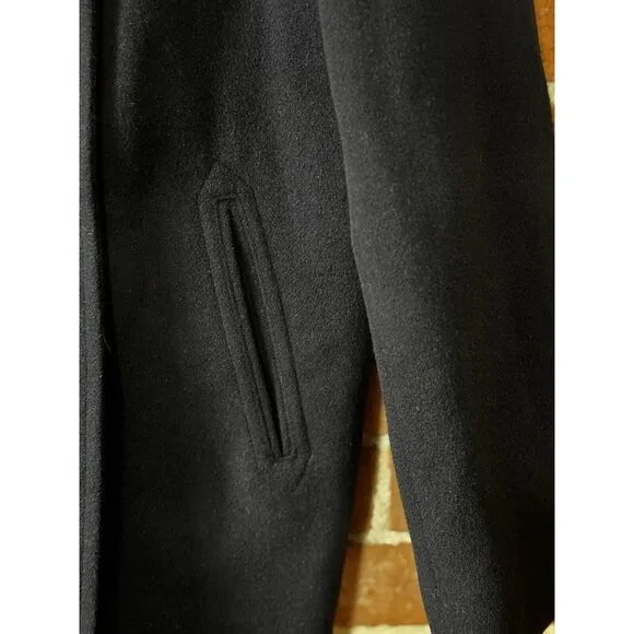 LL Bean Women’s Wool Cashmere Double‎ Breasted Thinsulate Lined Pea Coat Blue 10