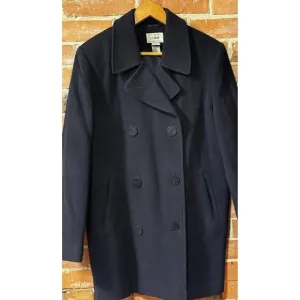 LL Bean Women’s Wool Cashmere Double‎ Breasted Thinsulate Lined Pea Coat Blue 10