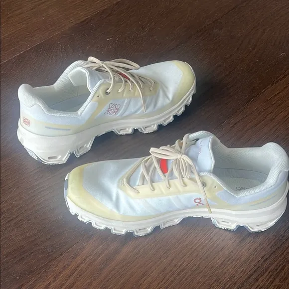 Loewe X On White and Cream Athletic Shoes