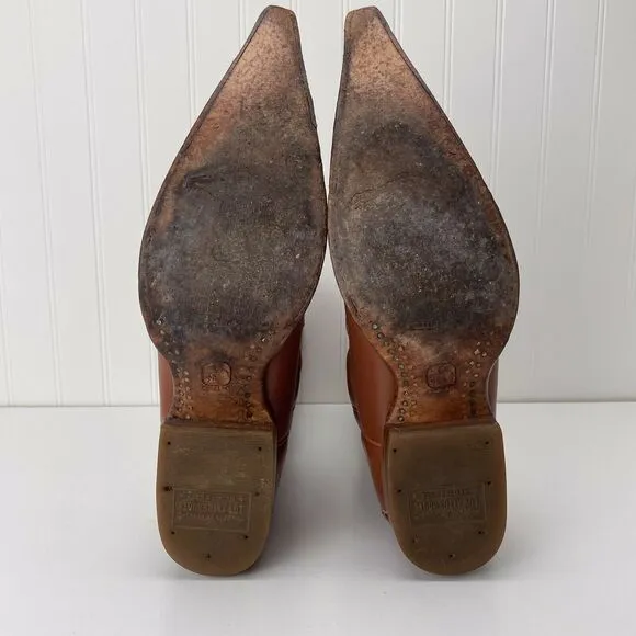 Los Altos Boots 6X Cognac Ostrich Fashion Cowboy Western Boots Mens US 7 EE $370