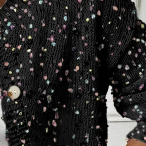 Lottie Confetti Cardigan - Black