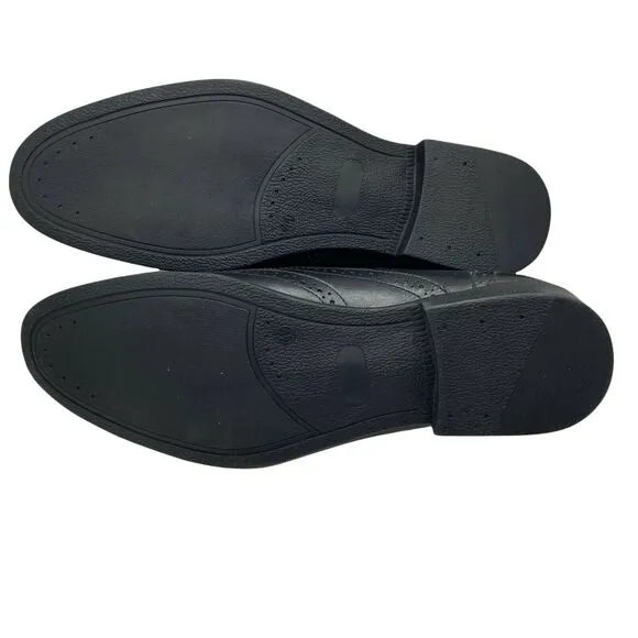 Lotus Bawa Men's Black Leather Almond Toe Lace Up Oxford Dress Shoes size 11