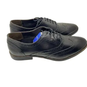 Lotus Bawa Men's Black Leather Almond Toe Lace Up Oxford Dress Shoes size 11