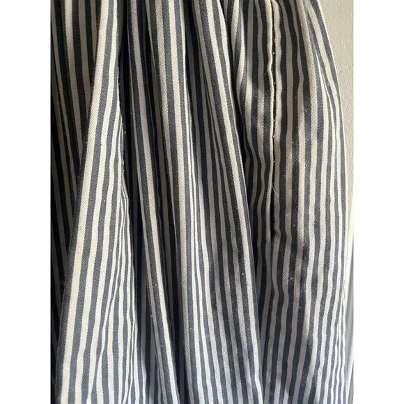 Louche A-line blue striped midi skirt size 12