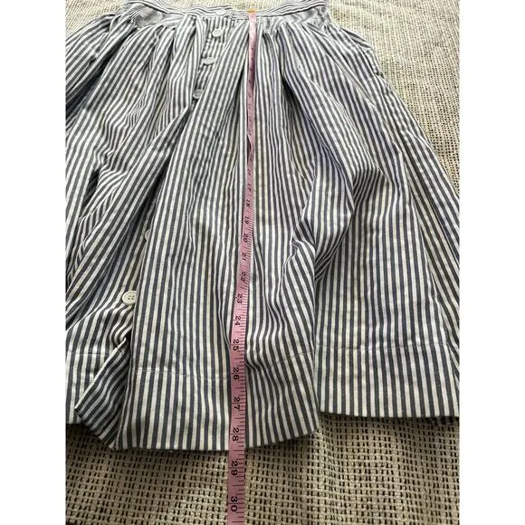 Louche A-line blue striped midi skirt size 12