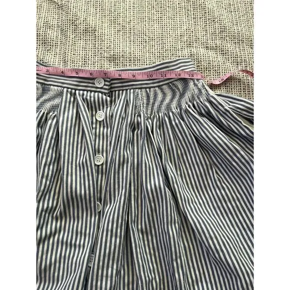 Louche A-line blue striped midi skirt size 12