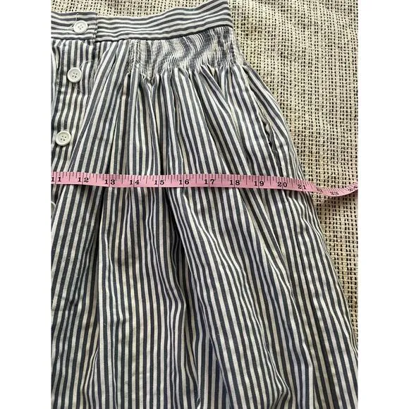 Louche A-line blue striped midi skirt size 12