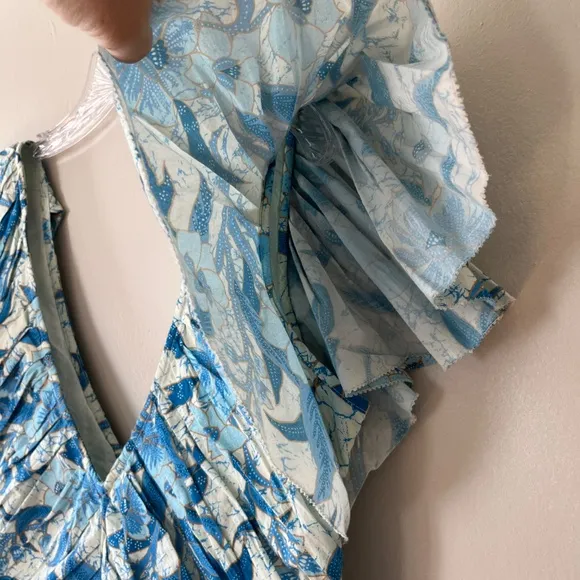 Love The Label Minette Ruffled Mini Dress Floral Flutter Sleeve V Neck, Size L