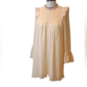 Loveriche Loose Fit Peasant Dress in Cream sz Small