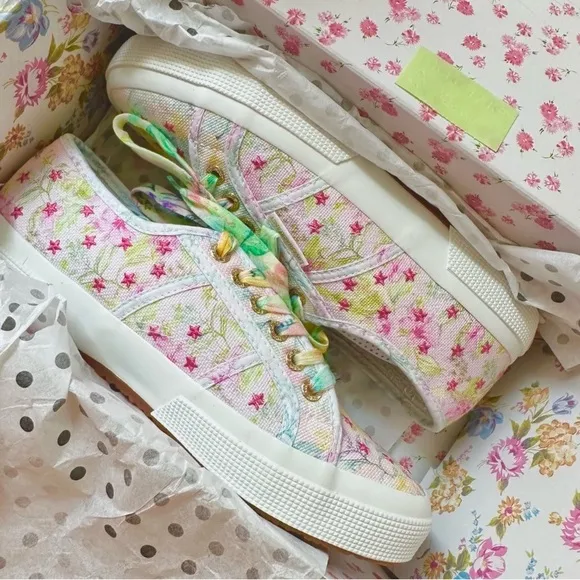 LoveShackFancy x Superga Floral Low Rise Sneakers