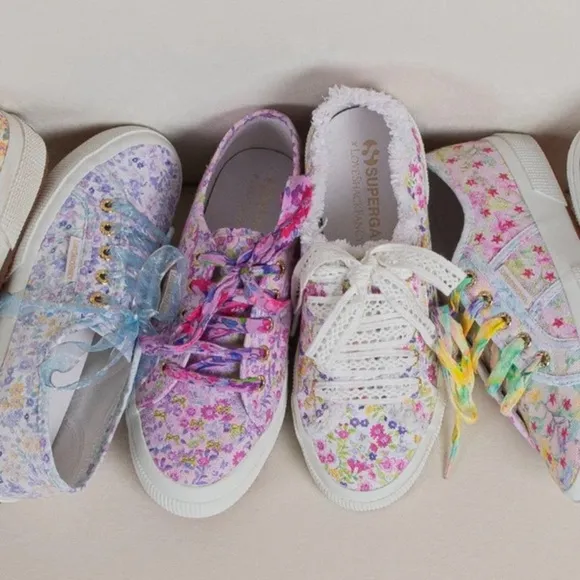 LoveShackFancy x Superga Floral Low Rise Sneakers