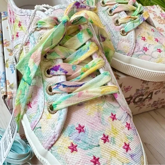 LoveShackFancy x Superga Floral Low Rise Sneakers