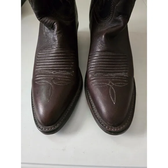 Lucchese 2000 Black Leather Western Cowboy Womens Boots Size 6. T2552RU