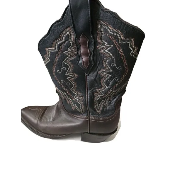 Lucchese 2000 Black Leather Western Cowboy Womens Boots Size 6. T2552RU