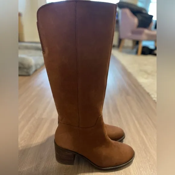 Lucky Brand Women Ritten Knee High Boots Size 10 Tan Equestrian Coastal Cowgirl
