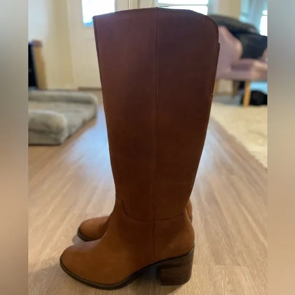 Lucky Brand Women Ritten Knee High Boots Size 10 Tan Equestrian Coastal Cowgirl