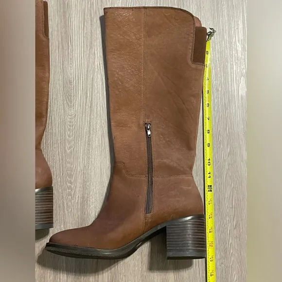 Lucky Brand Women Ritten Knee High Boots Size 10 Tan Equestrian Coastal Cowgirl