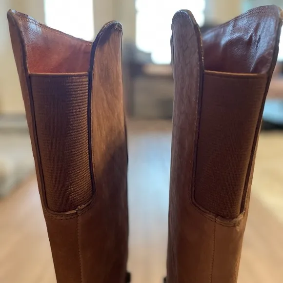Lucky Brand Women Ritten Knee High Boots Size 10 Tan Equestrian Coastal Cowgirl