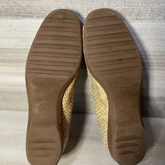 Luftpolster  Classic Loafers Slip on white snakeskin print  shiny Sz 9