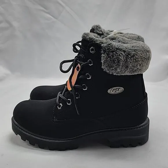 LUGZ BLACK EMPIRE HI FUR 6-INCH BOOT 7 NWOB