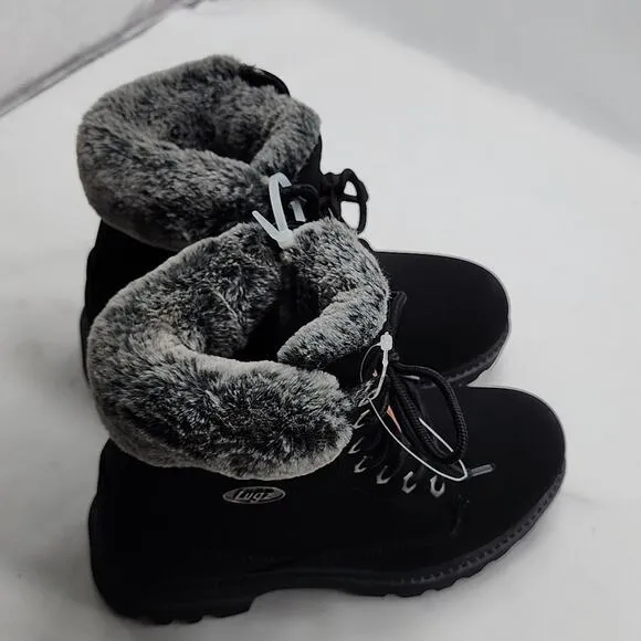 LUGZ BLACK EMPIRE HI FUR 6-INCH BOOT 7 NWOB