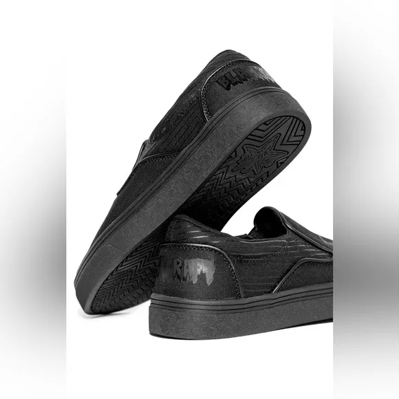 Luxury Gothic Slip-On Ouija Board Shoes Flat Black/Gloss Black New